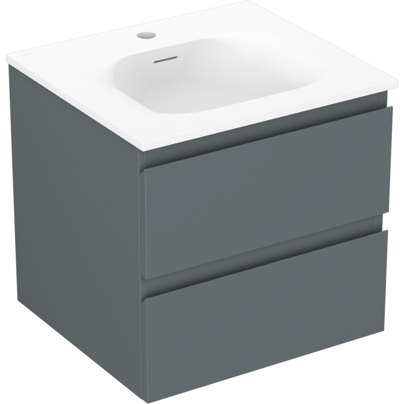 Mexen Orio vonios spintelė 50 cm su praustuvu Vela, 2 stalčiai, grafitas matinė/balta matinė - 91A10-05047-2-BFF66-W23M01