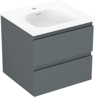 Mexen Orio vonios spintelė 50 cm su praustuvu Vela, 2 stalčiai, grafitas matinė/balta matinė - 91A10-05047-2-BFF66-W23M01