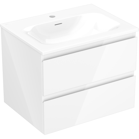 Mexen Orio vonios spintelė 60 cm su kriaukle Vela, 2 stalčiai, blizgi balta - 91A10-06047-2-BFF00-W23M00