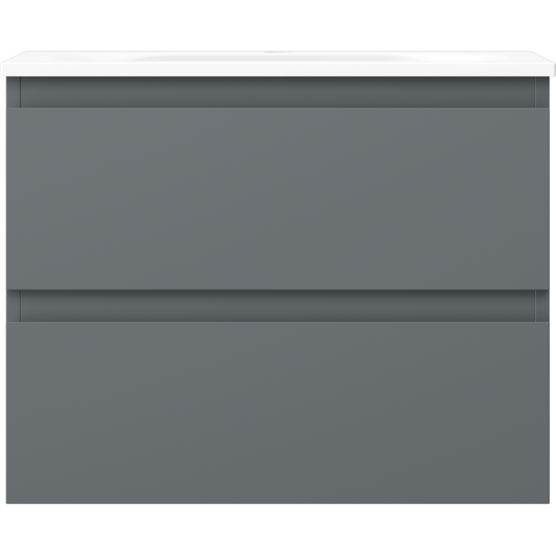 Mexen Orio vonios spintelė 60 cm su kriaukle Vela, 2 stalčiai, matinė grafito/balta - 91A10-06047-2-BFF66-W23M01