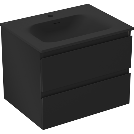 Mexen Orio vonios spintelė 60 cm su kriaukle Vela, 2 stalčiai, juoda matinė - 91A10-06047-2-BFF71-W23M71