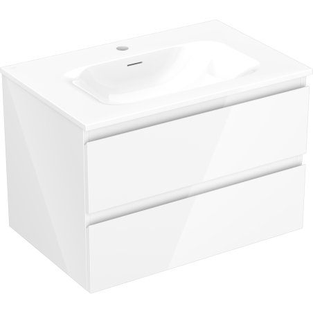 Mexen Orio vonios kambario spintelė 70 cm su praustuvu Vela, 2 stalčiai, balta blizgi - 91A10-07047-2-BFF00-W23M00