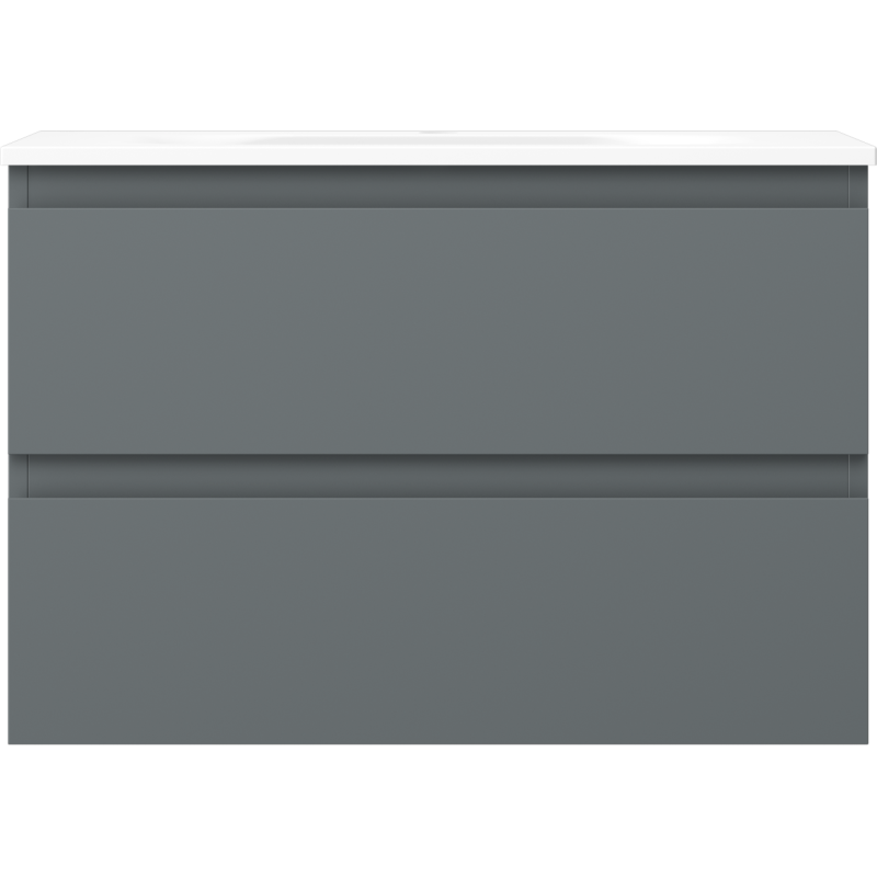 Mexen Orio vonios spintelė 70 cm su Vela praustuvu, 2 stalčiai, matinė grafito/balta - 91A10-07047-2-BFF66-W23M01