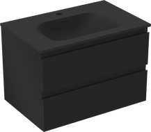 Mexen Orio vonios kambario spintelė 70 cm su praustuvu Vela, 2 stalčiai, juoda matinė - 91A10-07047-2-BFF71-W23M71