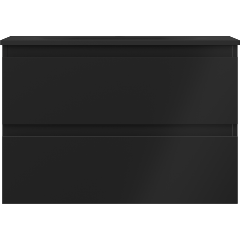 Mexen Orio vonios kambario spintelė 70 cm su praustuvu Vela, 2 stalčiai, juoda matinė - 91A10-07047-2-BFF71-W23M71