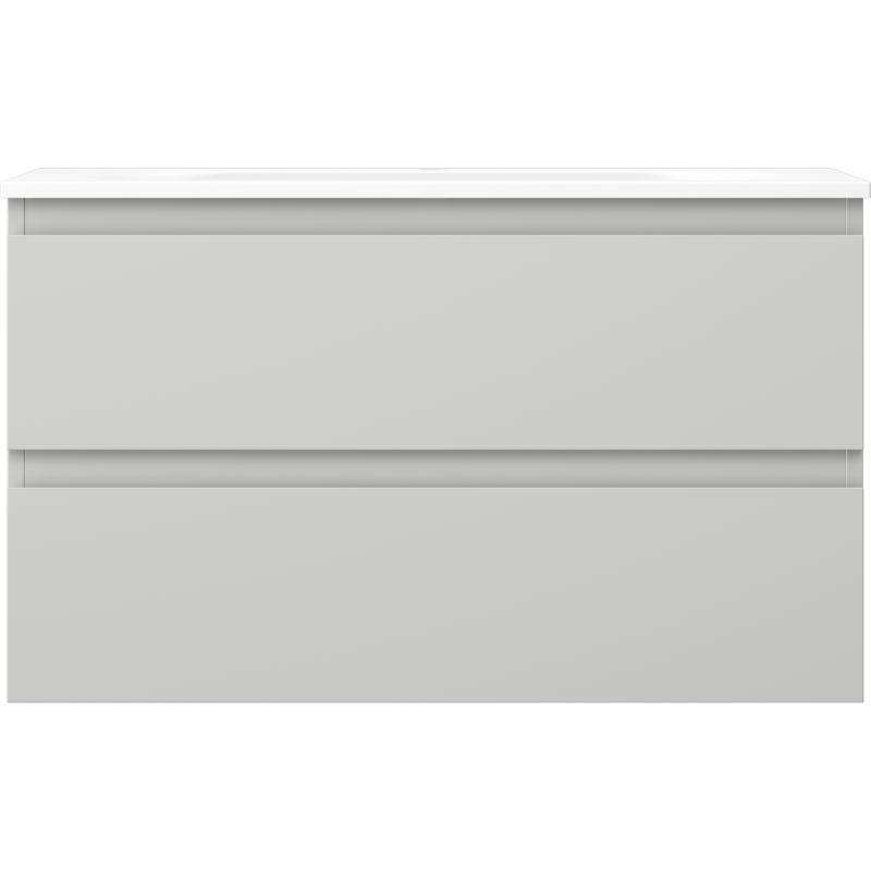 Mexen Orio vonios kambario spintelė 80 cm su Vela kriaukle, 2 stalčiai, pilka matinė/balta matinė - 91A10-08047-2-BFF62-W23M01