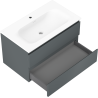 Mexen Orio vonios spintelė 80 cm su praustuvu Vela, 2 stalčiai, grafito matinė/balta matinė - 91A10-08047-2-BFF66-W23M01