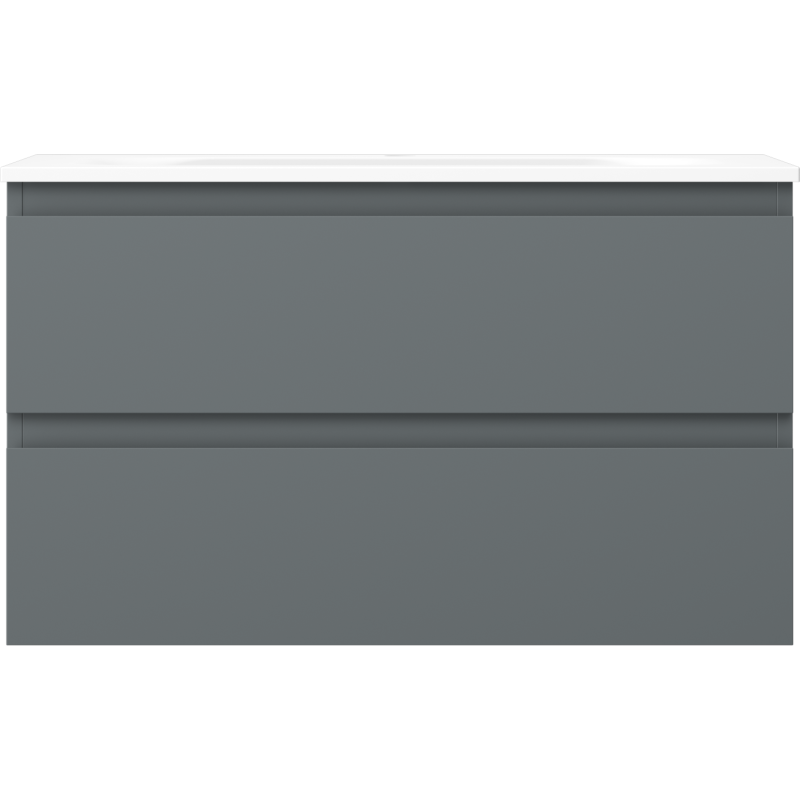 Mexen Orio vonios spintelė 80 cm su praustuvu Vela, 2 stalčiai, grafito matinė/balta matinė - 91A10-08047-2-BFF66-W23M01