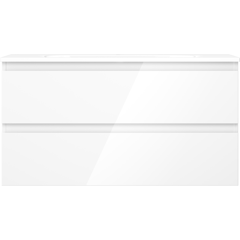 Mexen Orio vonios spintelė 90 cm su praustuvu Vela, 2 stalčiai, balta blizgi - 91A10-09047-2-BFF00-W23M00