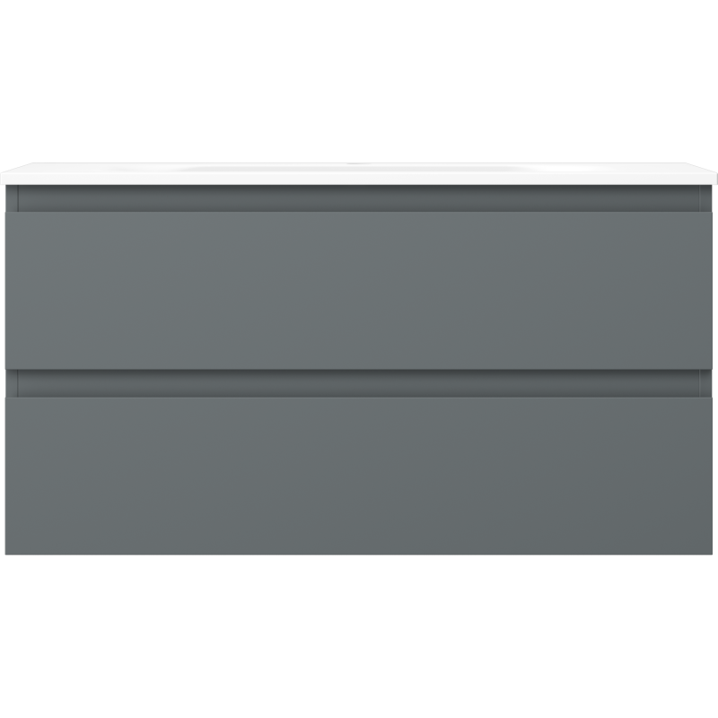 Mexen Orio vonios spintelė 90 cm su kriaukle Vela, 2 stalčiai, matinė grafito/balta matinė - 91A10-09047-2-BFF66-W23M01