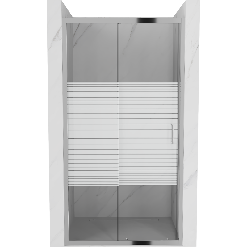 Mexen Apia stumdomos dušo durys 130 cm, Dirželiai, Chromo - 845-130-000-01-20
