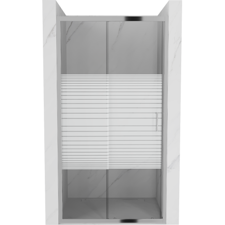 Mexen Apia stumdomos dušo durys 140 cm, Dirželiai, Chromo - 845-140-000-01-20