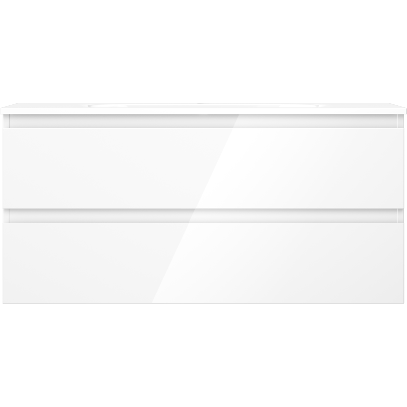 Mexen Orio vonios kambario spintelė 100 cm su kriaukle Vela, 2 stalčiai, blizgi balta - 91A10-10047-2-BFF00-W23M00