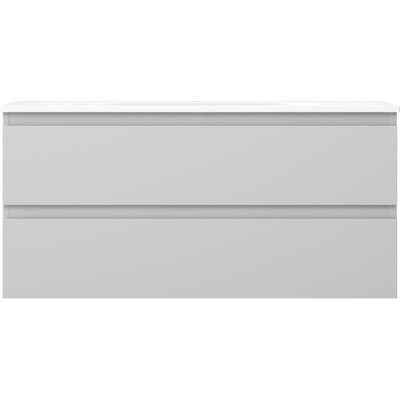 Mexen Orio vonios kambario spintelė 100 cm su praustuvu Vela, 2 stalčiai, pilka matin/balta matinė - 91A10-10047-2-BFF62-W23M01