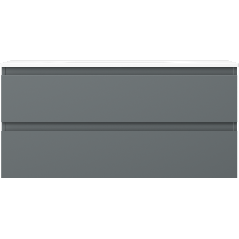 Mexen Orio vonios kambario spintelė 100 cm su kriaukle Vela, 2 stalčiai, matinė grafito/balta mat - 91A10-10047-2-BFF66-W23M01