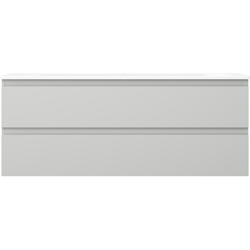 Mexen Orio vonios spintelė 120 cm su Vela praustuvu, 2 stalčiai, pilka matinė/balta matinė - 91A10-12047-2-BFF62-W23M01