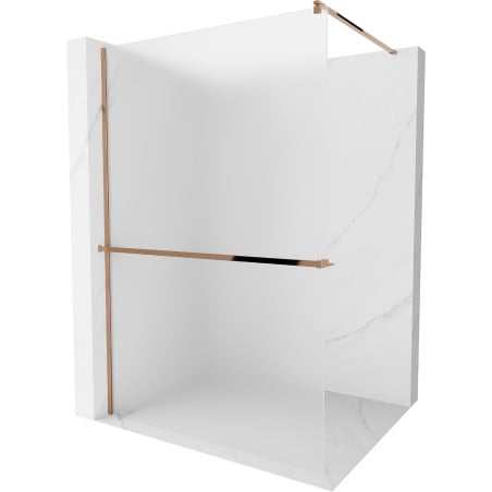 Mexen Kioto+ dušo sienelė su lentyna Walk-in 70 x 200 cm, matinė, rožinis auksas - 800-070-121-60-30