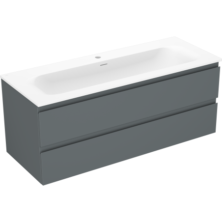 Mexen Orio vonios spintelė 120 cm su kriaukle Vela, 2 stalčiai, grafitas matinis/baltas matinis - 91A10-12047-2-BFF66-W23M01