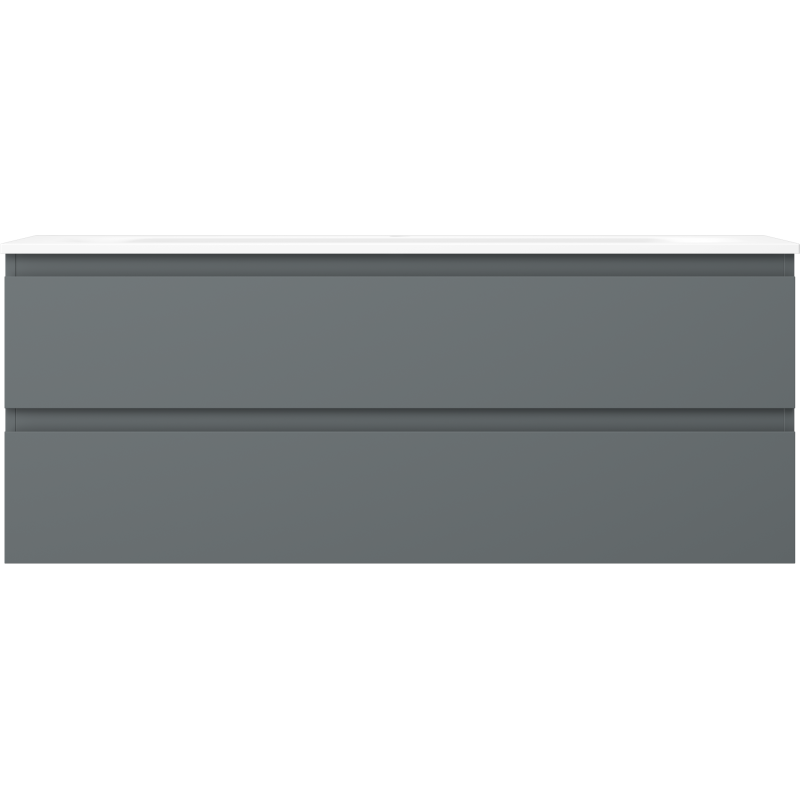 Mexen Orio vonios spintelė 120 cm su kriaukle Vela, 2 stalčiai, grafitas matinis/baltas matinis - 91A10-12047-2-BFF66-W23M01