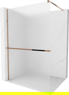 Mexen Kioto+ dušo sienelė su lentyna Walk-in 80 x 200 cm, matinė, rožinis auksas - 800-080-121-60-30