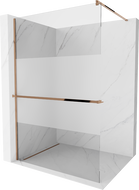 Mexen Kioto+ dušo sienelė su lentyna Walk-in 80 x 200 cm, skaidri/ matinė, rožinis auksas - 800-080-121-60-35
