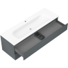 Mexen Orio vonios spintelė 140 cm su praustuvu Vela, 2 stalčiai, matinė grafito/balta - 91A10-14047-2-BFF66-W23M01