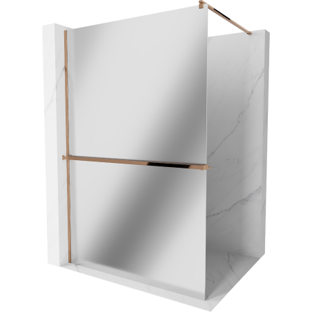 Mexen Kioto+ dušo sienelė su lentyna Walk-in 70 x 200 cm, veidrodis, rožinis auksas - 800-070-121-60-50