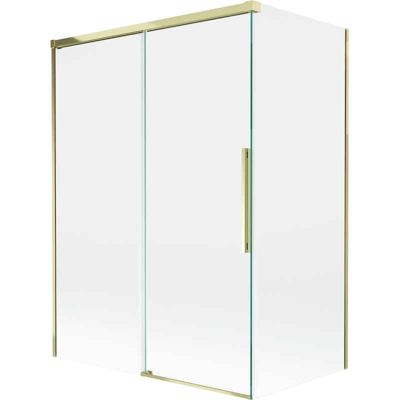 Mexen Rox dviejų dalių slankiojantis dušo sienelė 120 + 70 x 150 cm, skaidri, auksinė - 8C9-120-070-50-00