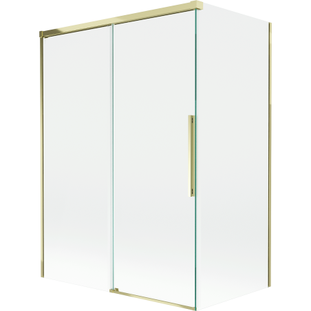 Mexen Rox dviejų dalių slankiojantis dušo sienelė 120 + 70 x 150 cm, skaidri, auksinė - 8C9-120-070-50-00