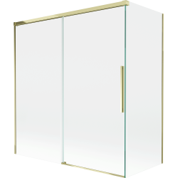 Mexen Rox stumdomas dušo ekranas, 2 sparnai 150 + 70 x 150 cm, skaidrus, auksinis - 8C9-150-070-50-00