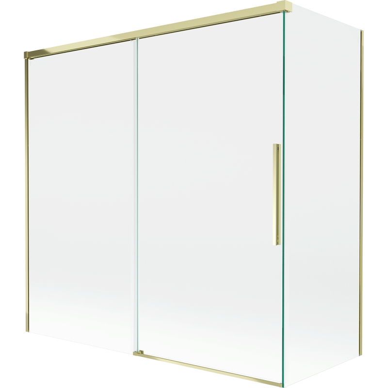 Mexen Rox dvi panelių stumdomas dušo ekranas 160 + 70 x 150 cm, skaidrus, auksinis - 8C9-160-070-50-00
