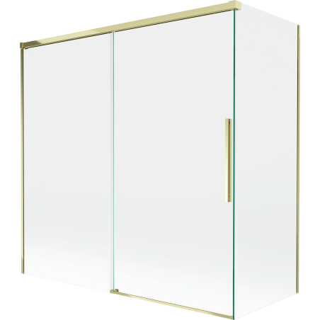 Mexen Rox dvi panelių stumdomas dušo ekranas 160 + 70 x 150 cm, skaidrus, auksinis - 8C9-160-070-50-00