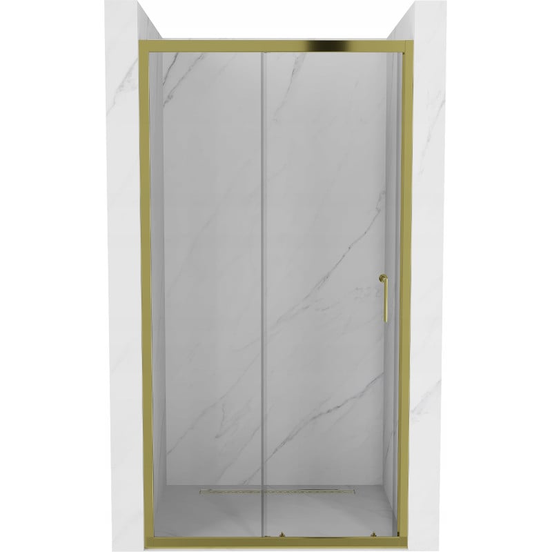 Mexen Apia stumdomos dušo durys 120 cm, Skaidrus, Auksinė - 845-120-000-50-00