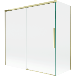 Mexen Rox 2-sparnė stumdoma vonios pertvara 160 + 80 x 150 cm, skaidri, auksinė - 8C9-160-080-50-00