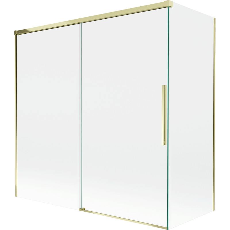Mexen Rox 2-sparnė stumdoma vonios pertvara 160 + 80 x 150 cm, skaidri, auksinė - 8C9-160-080-50-00