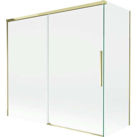 Mexen Rox vonios ekrano 2 dalių stumdomas 170 + 80 x 150 cm, skaidrus, auksinis - 8C9-170-080-50-00