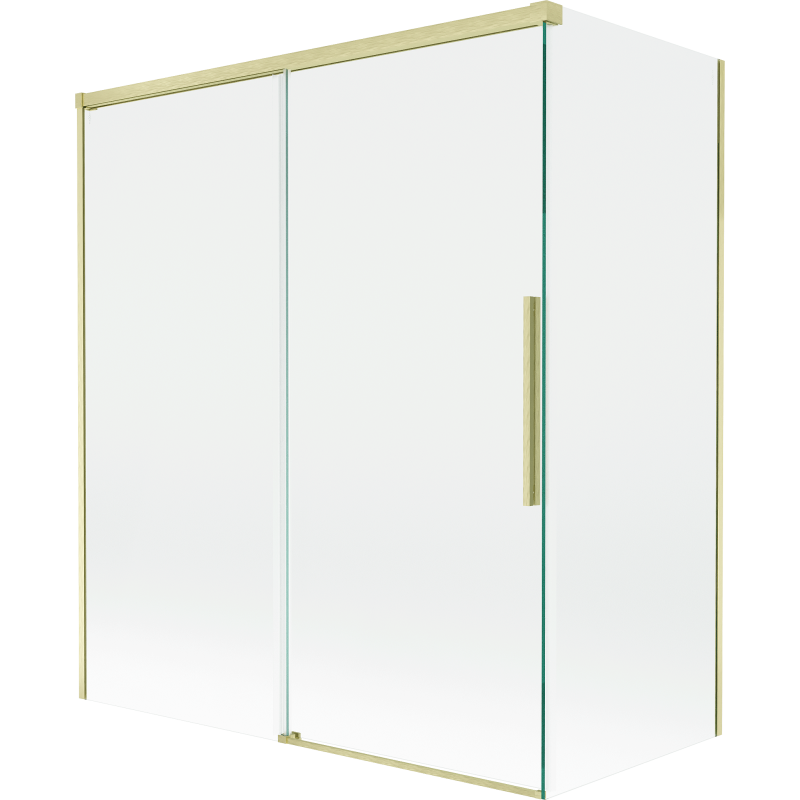 Mexen Rox 2-jų dalių slankus dušo pertvara 140 + 70 x 150 cm, permatoma, šlifuota auksinė - 8C9-140-070-55-00