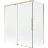 Mexen Rox 2-jų dalių slankus dušo pertvara 140 + 70 x 150 cm, permatoma, šlifuota auksinė - 8C9-140-070-55-00