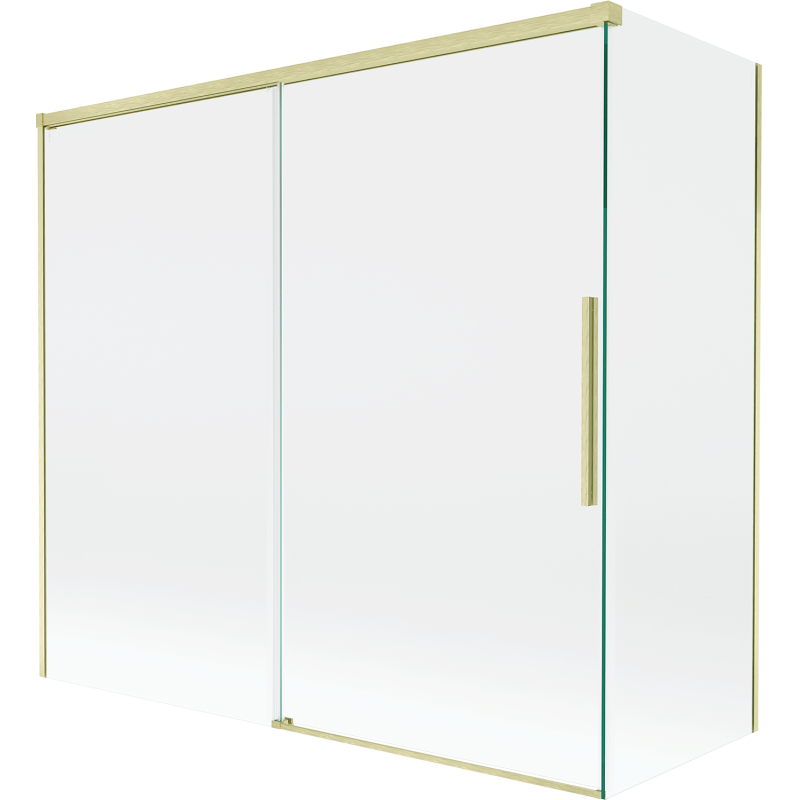 Mexen Rox dviejų durų slankiojantis dušo ekranas 170 + 75 x 150 cm, skaidrus, auksinis šlifuotas - 8C9-170-075-55-00