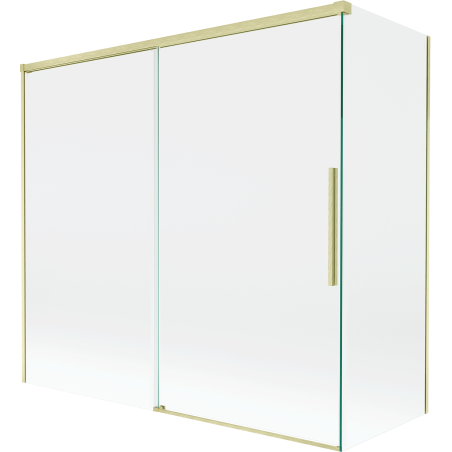 Mexen Rox dviejų durų slankiojantis dušo ekranas 170 + 75 x 150 cm, skaidrus, auksinis šlifuotas - 8C9-170-075-55-00
