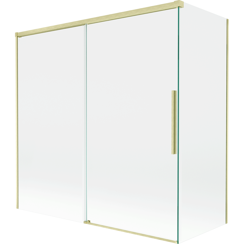 Mexen Rox dviejų durų slankioji dušo pertvara 160 + 80 x 150 cm, skaidri, šlifuotas auksas - 8C9-160-080-55-00