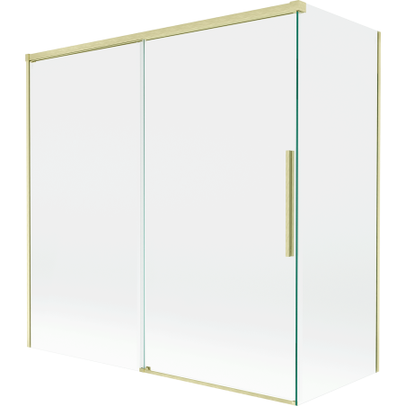 Mexen Rox dviejų durų slankioji dušo pertvara 160 + 80 x 150 cm, skaidri, šlifuotas auksas - 8C9-160-080-55-00