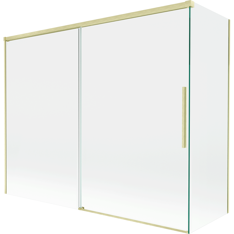 Mexen Rox vonios ekrano dviejų dalių stumdoma sistema 190 + 80 x 150 cm, permatoma, auksinė šlifuota - 8C9-190-080-55-00
