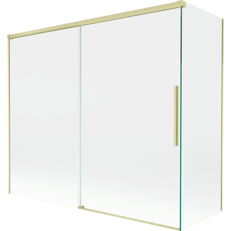 Mexen Rox dviejų dalių stumdomas vonios ekranas 180 + 90 x 150 cm, skaidrus, auksinis šlifuotas - 8C9-180-090-55-00