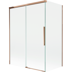 Mexen Rox 2-dalių stumdomasis vonios ekranas 120 + 70 x 150 cm, skaidrus, rožinis auksas - 8C9-120-070-60-00