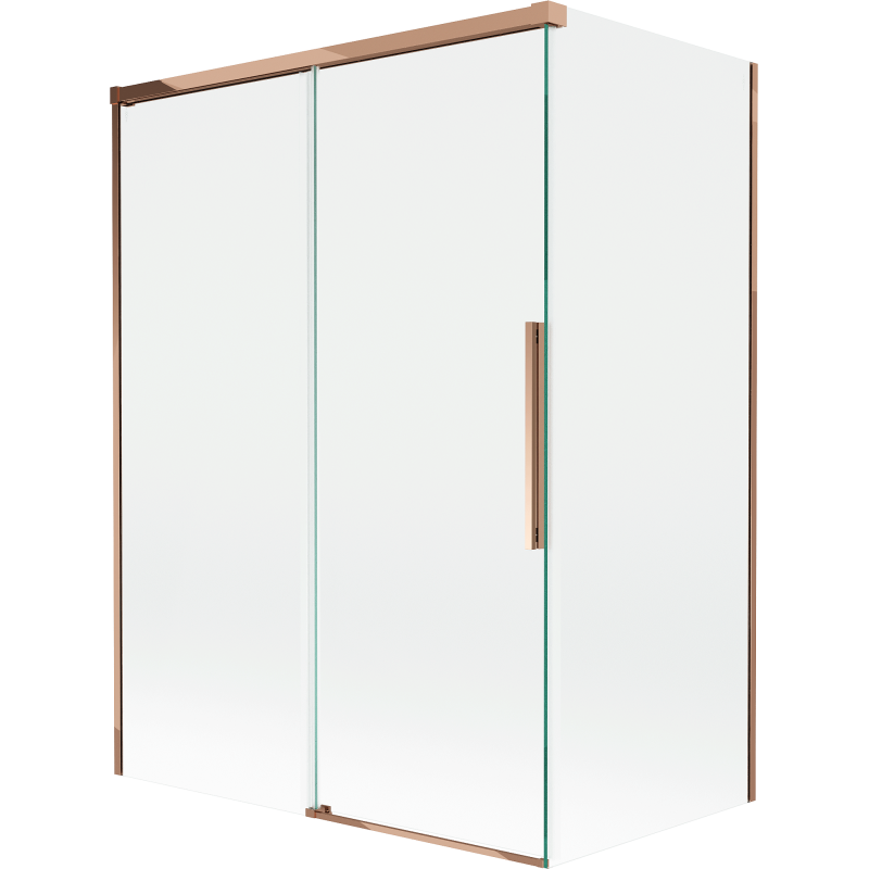 Mexen Rox 2-dalių stumdomasis vonios ekranas 120 + 70 x 150 cm, skaidrus, rožinis auksas - 8C9-120-070-60-00