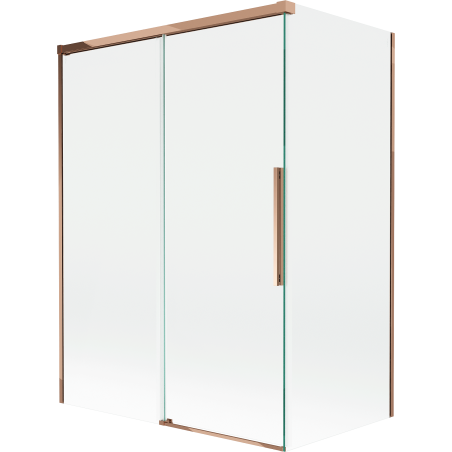 Mexen Rox 2-dalių stumdomasis vonios ekranas 120 + 70 x 150 cm, skaidrus, rožinis auksas - 8C9-120-070-60-00