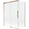Mexen Rox 2-dalių stumdomasis vonios ekranas 120 + 70 x 150 cm, skaidrus, rožinis auksas - 8C9-120-070-60-00