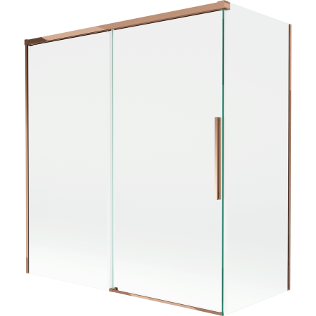 Mexen Rox dvipusis slankusis dušo ekranas 150 + 70 x 150 cm, skaidrus, rožinis auksas - 8C9-150-070-60-00