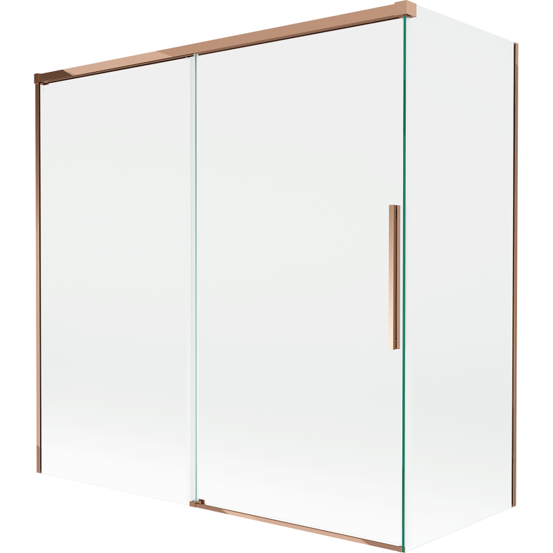 Mexen Rox 2-jų durų stumdomas dušo užuolaidų skyrelis 160 + 70 x 150 cm, permatomas, rožinio aukso - 8C9-160-070-60-00